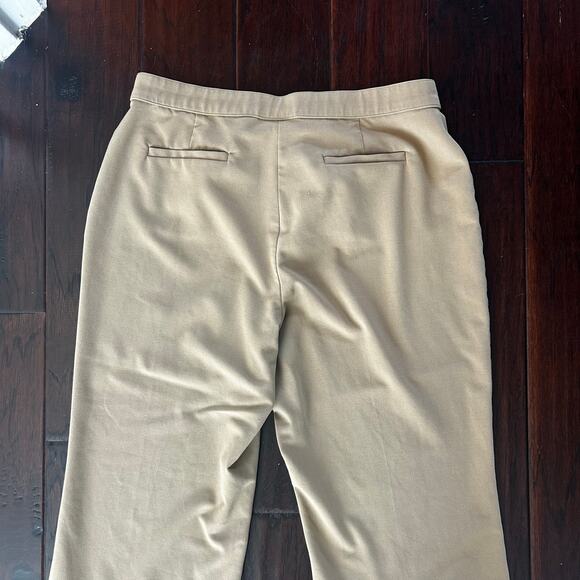 Coldwater Creek Khaki Pants size 14 Wide leg Relaxed fit three flaws Classic - Picture 4 of 10